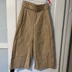 Stradivarius Beige Belted Culottes, Size M